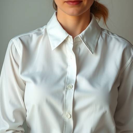 Camisa social feminina branca, manga comprida, gola clássica