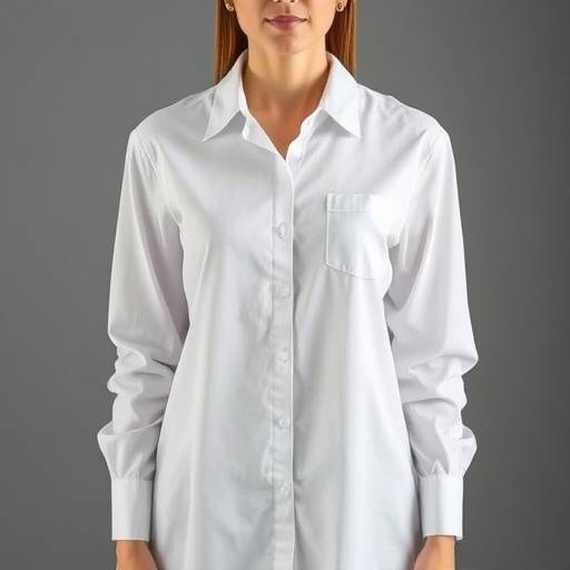 Camisa social feminina branca, manga comprida